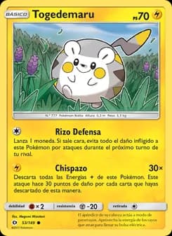Togedemaru card in Spanish