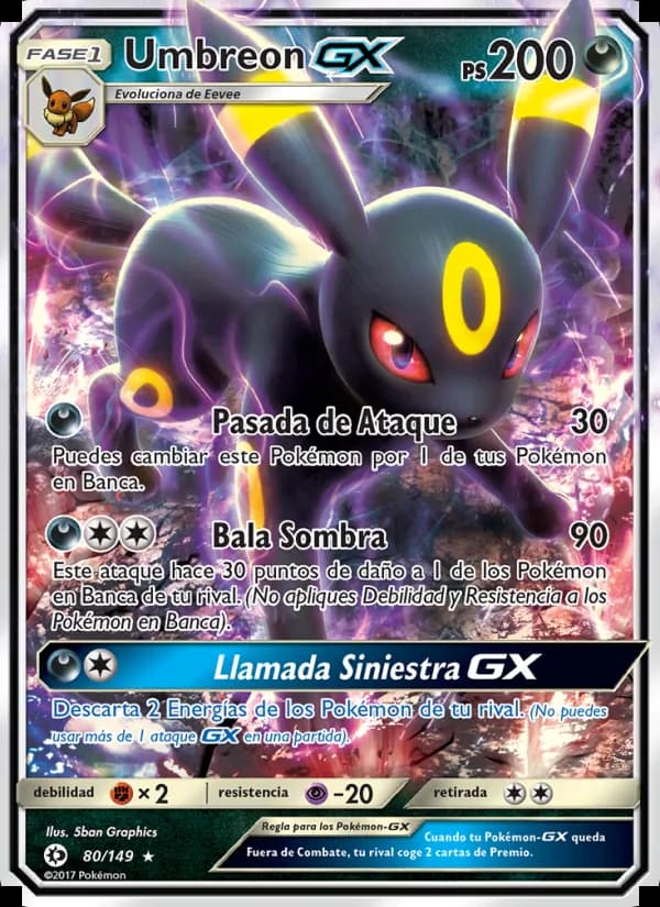 Umbreon GX card in Spanish