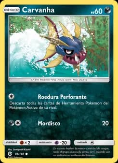 Carvanha card in Spanish