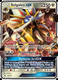Solgaleo GX card in Spanish