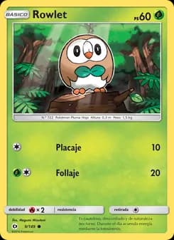 Rowlet card in Spanish