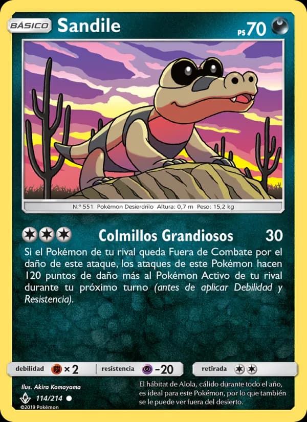 Sandile card in Spanish