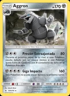 Aggron card in Spanish