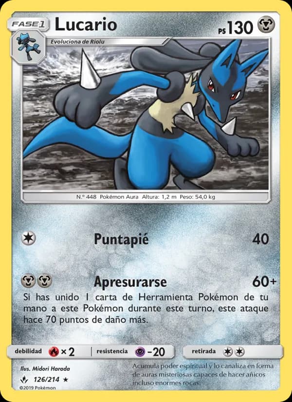 Lucario card in Spanish