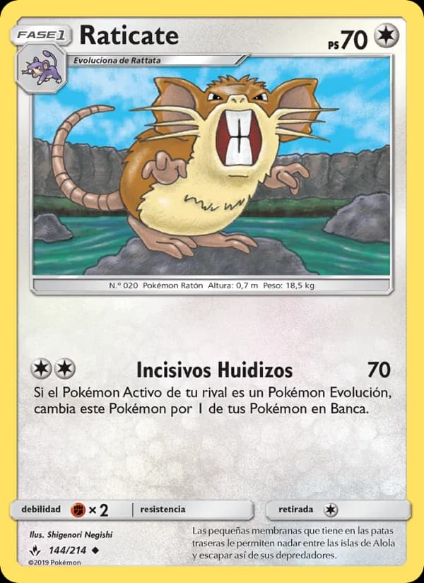 Raticate card in Spanish