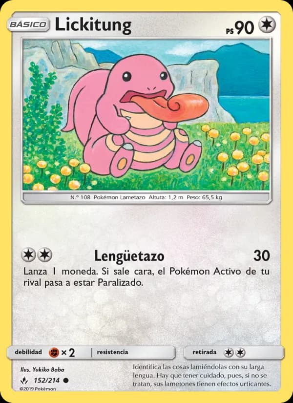 Lickitung card in Spanish