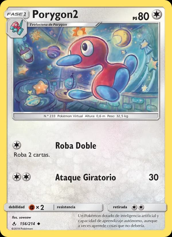 Porygon2 card in Spanish
