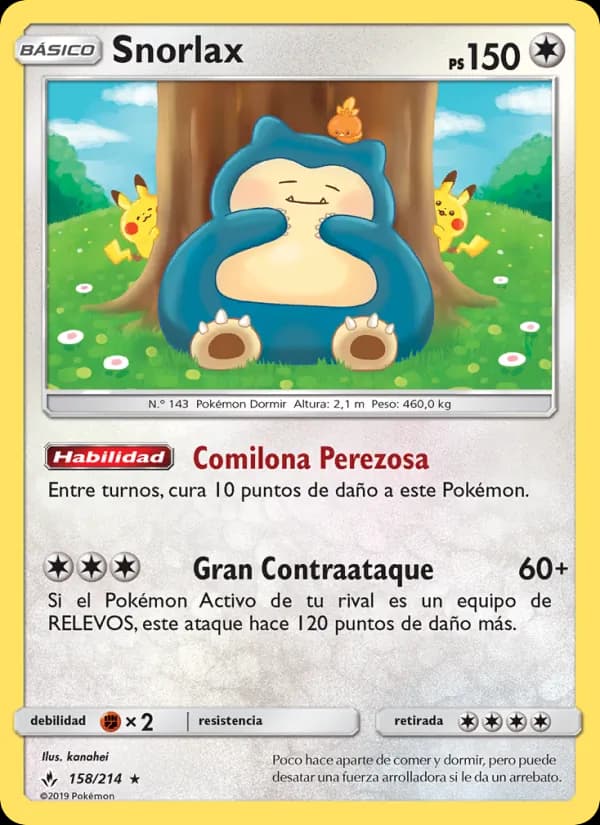 Snorlax card in Spanish