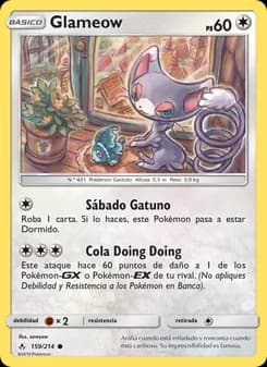 Glameow card in Spanish
