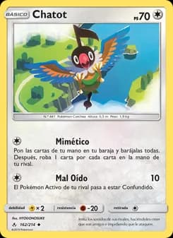 Chatot card in Spanish