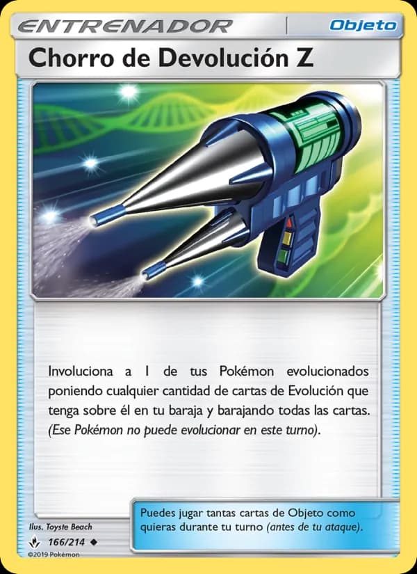Chorro de Devolución Z card in Spanish