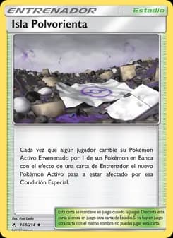 Isla Polvorienta card in Spanish