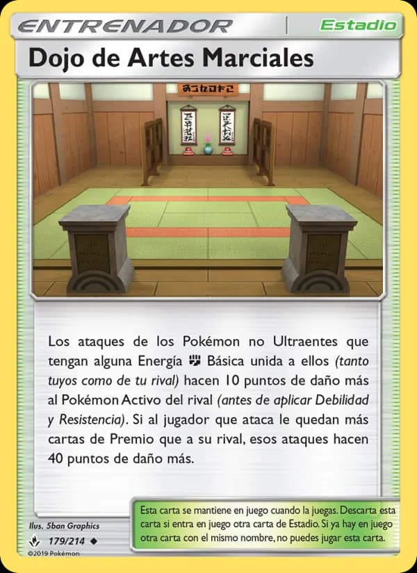 Dojo de Artes Marciales card in Spanish