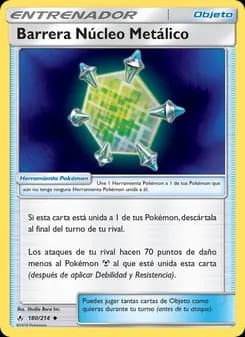 Barrera Núcleo Metálico card in Spanish