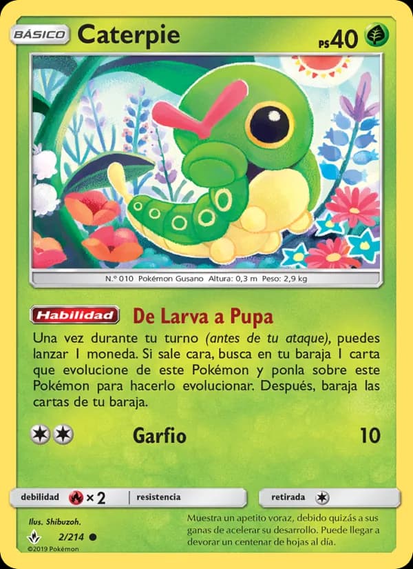 Caterpie card in Spanish