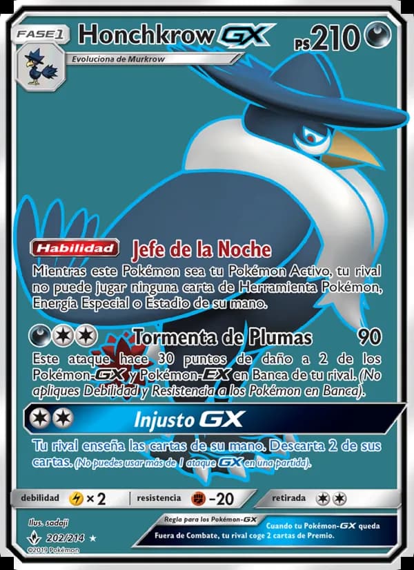 Honchkrow GX card in Spanish