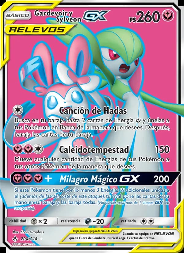 Gardevoir y Sylveon GX card in Spanish