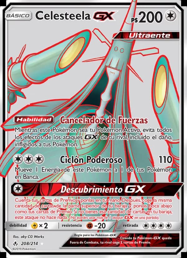 Celesteela GX card in Spanish