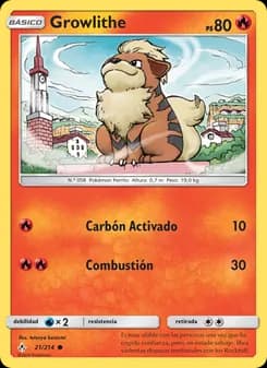 Growlithe card in Spanish