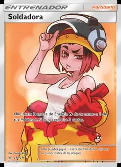 Soldadora card in Spanish
