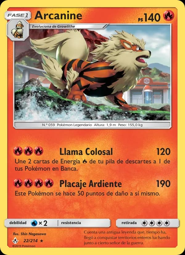 Arcanine card in Spanish