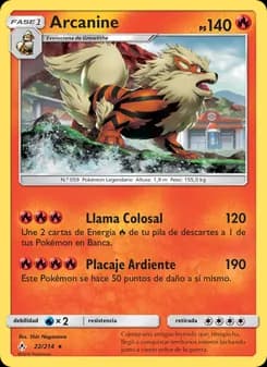 Arcanine card in Spanish
