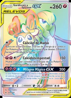 Gardevoir y Sylveon GX card in Spanish