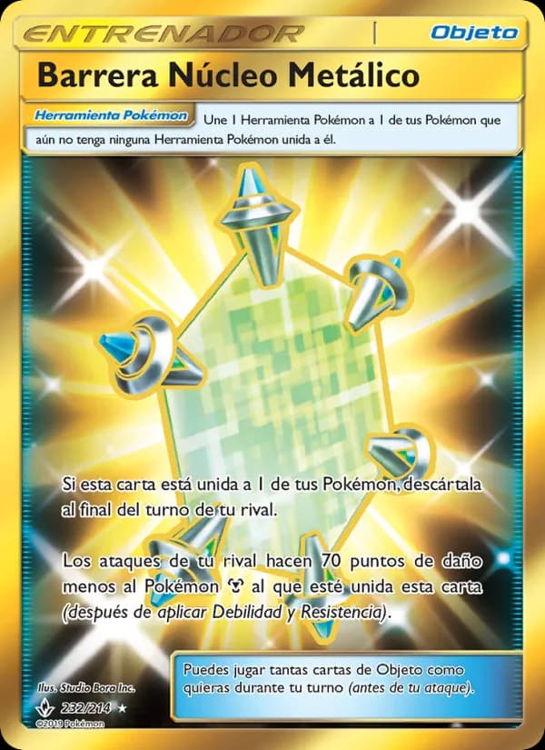 Barrera Núcleo Metálico card in Spanish