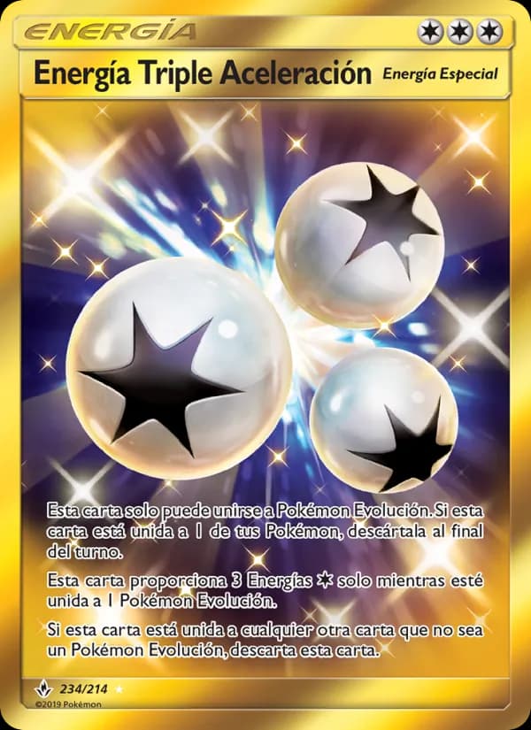 Energía Triple Aceleración card in Spanish