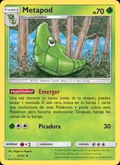 Metapod card in Spanish