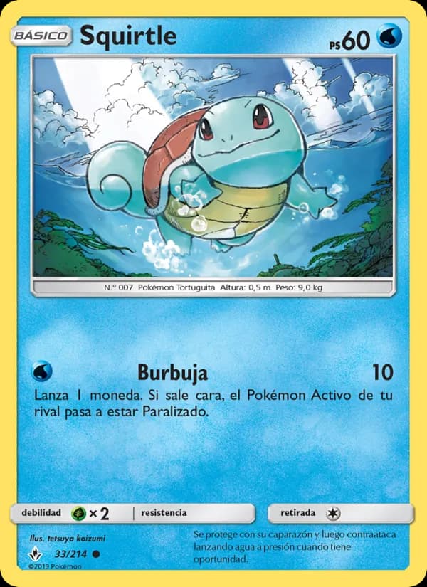 Squirtle card in Spanish