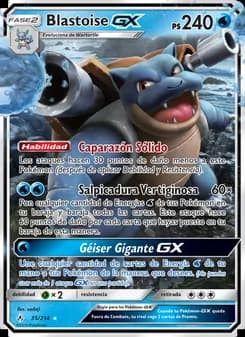 Blastoise GX card in Spanish