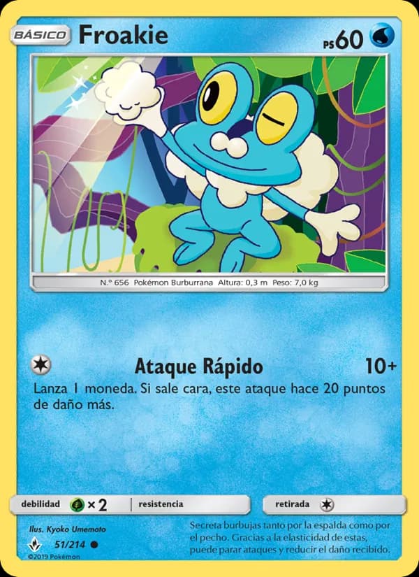 Froakie card in Spanish