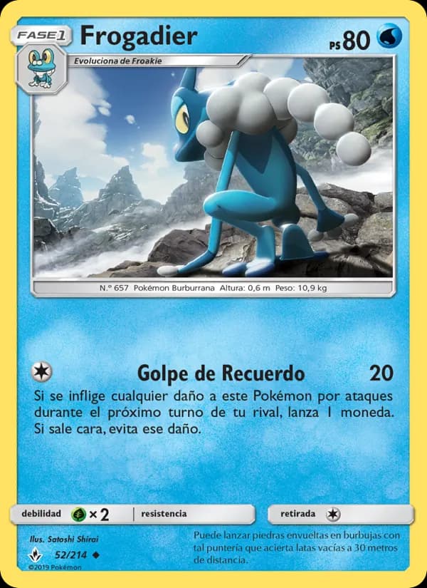 Frogadier card in Spanish