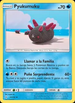 Pyukumuku card in Spanish