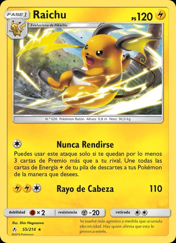Raichu card in Spanish