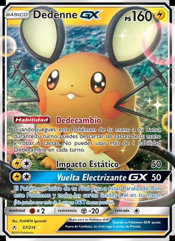 Dedenne GX card in Spanish