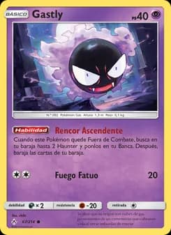 Gastly card in Spanish