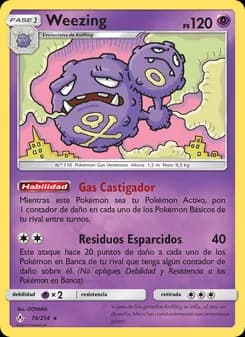 Weezing card in Spanish