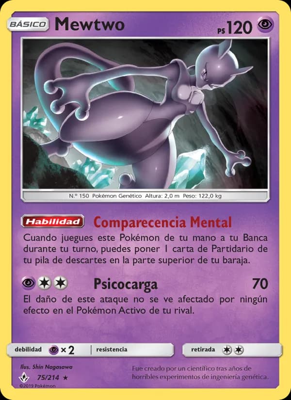 Mewtwo card in Spanish
