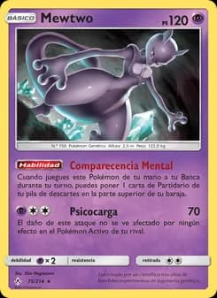 Mewtwo card in Spanish