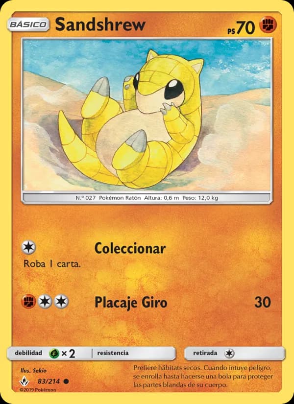Sandshrew card in Spanish