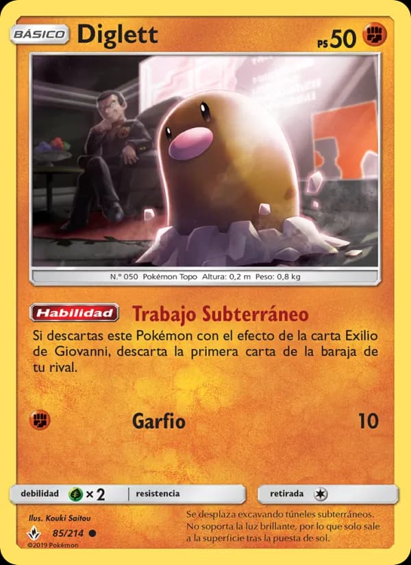 Diglett card in Spanish