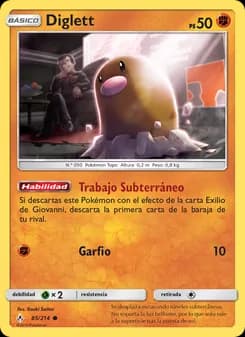 Diglett card in Spanish