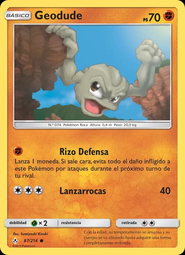 Geodude card in Spanish