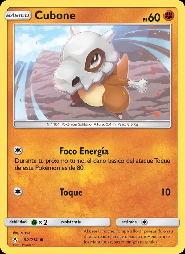 Cubone card in Spanish