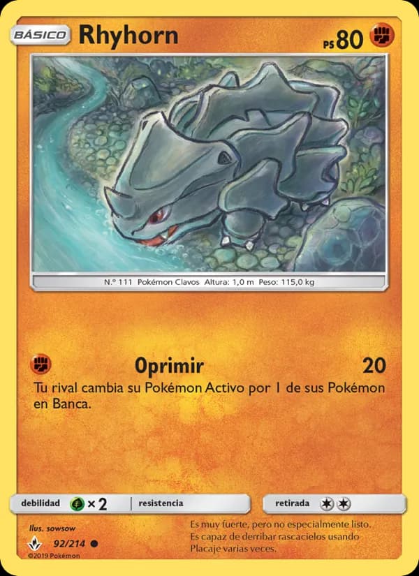 Rhyhorn card in Spanish