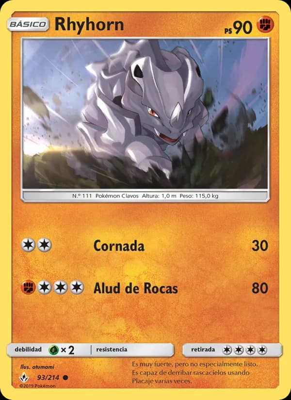 Rhyhorn card in Spanish
