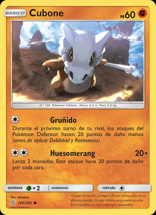 Cubone card in Spanish