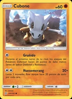 Cubone card in Spanish